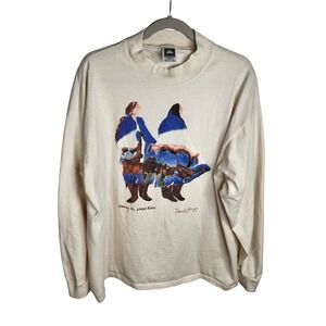 Vintage Native Art Shirt Mens XL Wearing the World Robes Carol Grigg Long Sleeve